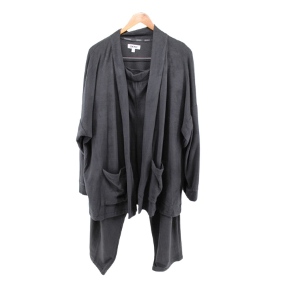 NWT DKNY Womens 2XL Lounge Set Black 2 Piece Soft Pajama Set Cozy Athleisure